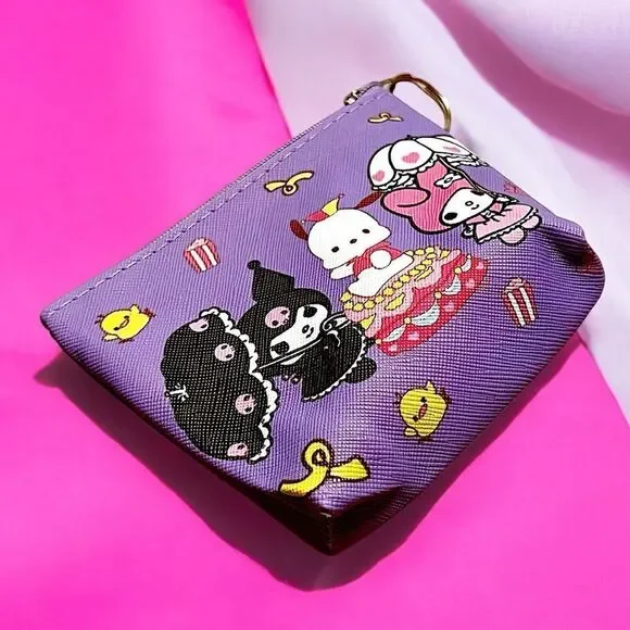 🤯5/$25🤯 Sanrio Kuromi My Melody Pochacco Purple Coin Purse - Picture 2 of 3
